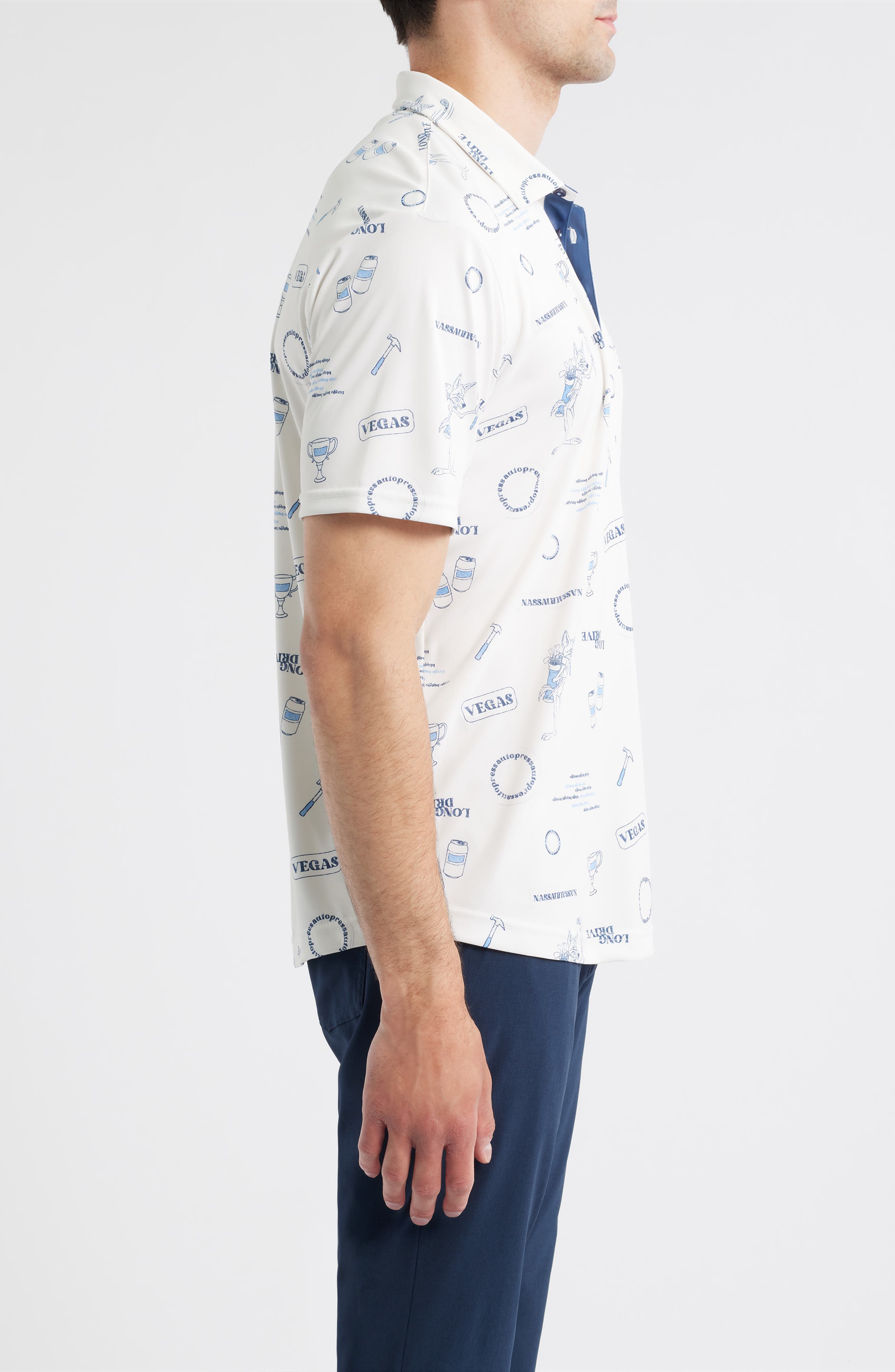 Swannies Roman Icon Print Performance Golf Polo (Men) | Nordstromrack