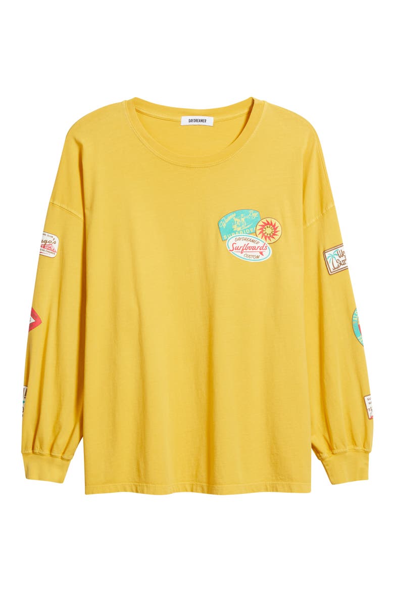 Surf Patches Long Sleeve Graphic T-Shirt, Alternate, color, YELLOW HONEY