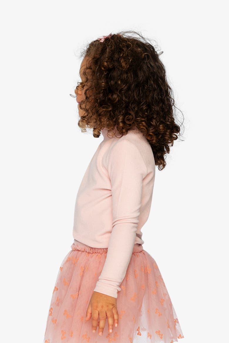 Ribbed Mock Neck Long Sleeve Top, Alternate, color, Pale Dusty Pink