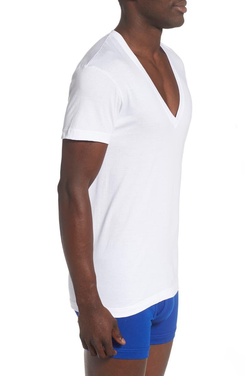 2(x)ist 3-Pack Slim Fit Deep V-Neck T-Shirt, Alternate, color, White New Logo