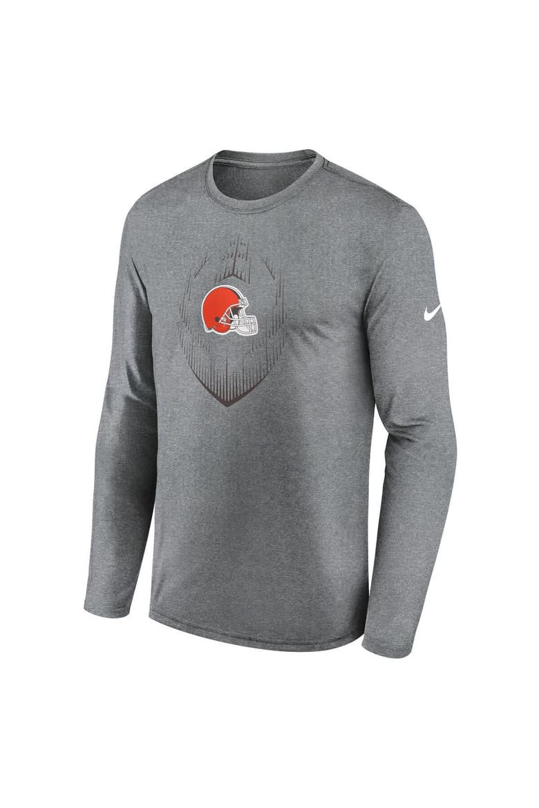 Men's Nike Heather Gray Cleveland Browns Legend Icon Long Sleeve T-Shirt, Alternate, color, Heather Gray