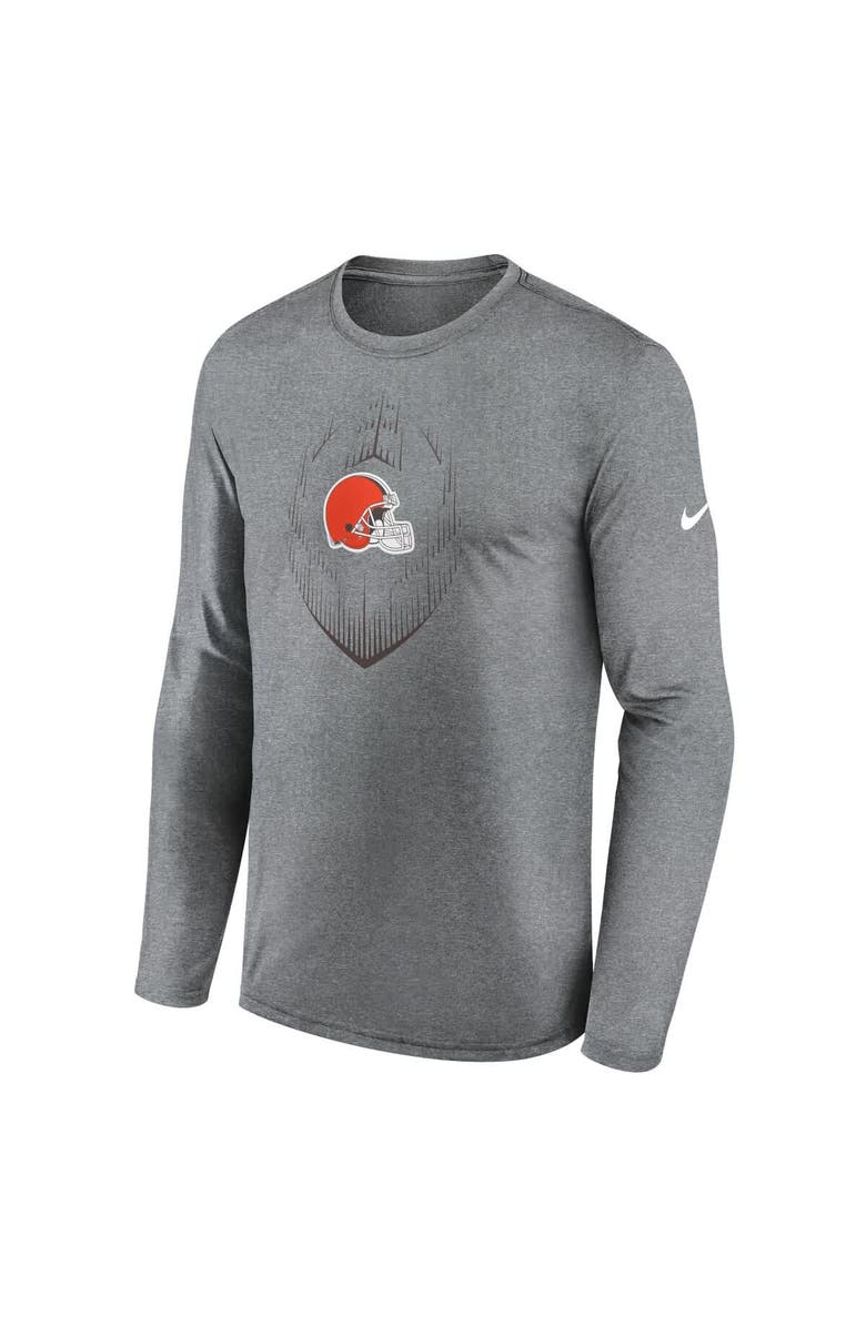 Nike Men's Nike Heather Gray Cleveland Browns Legend Icon Long Sleeve T-Shirt, Alternate, color, Heather Gray