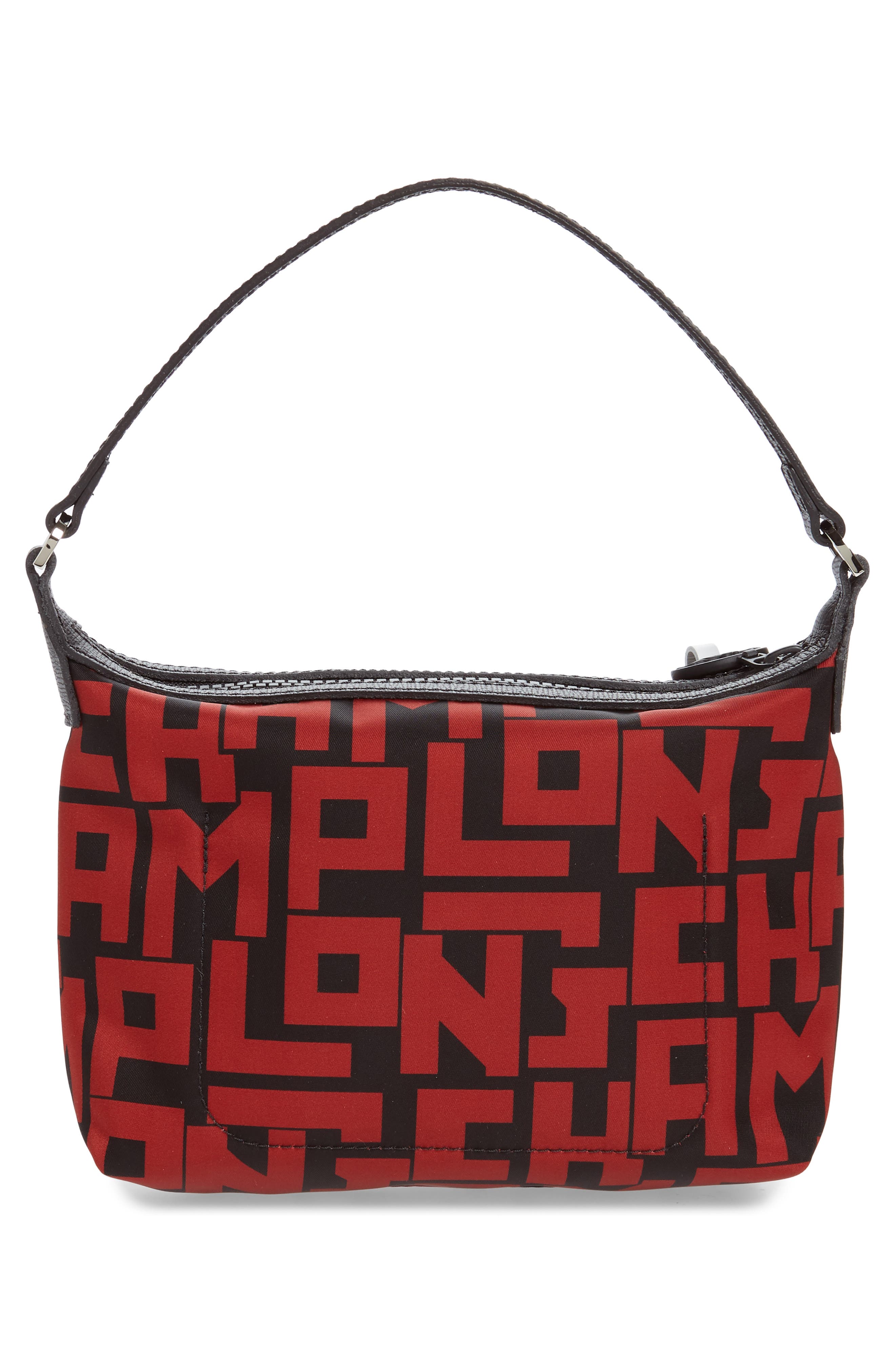 Longchamp Lonchamp Mini Le Pliage Logo Nylon Shoulder Bag, Alternate, color, Black/Brick