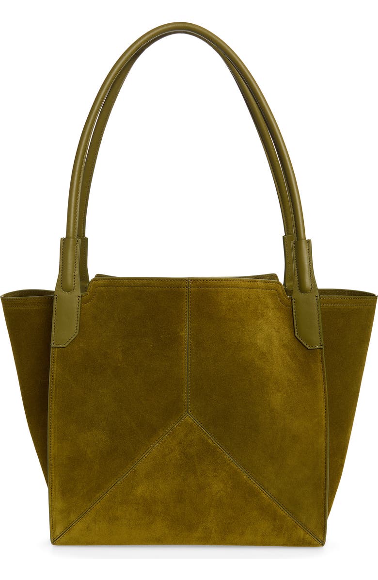 Victoria Beckham Small Victoria Suede Tote, Alternate, color, Cactus Green