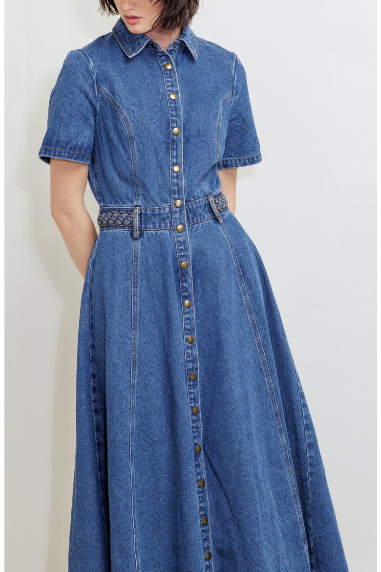 Denim Maxi Dress, Alternate, color, DENIM BLUE