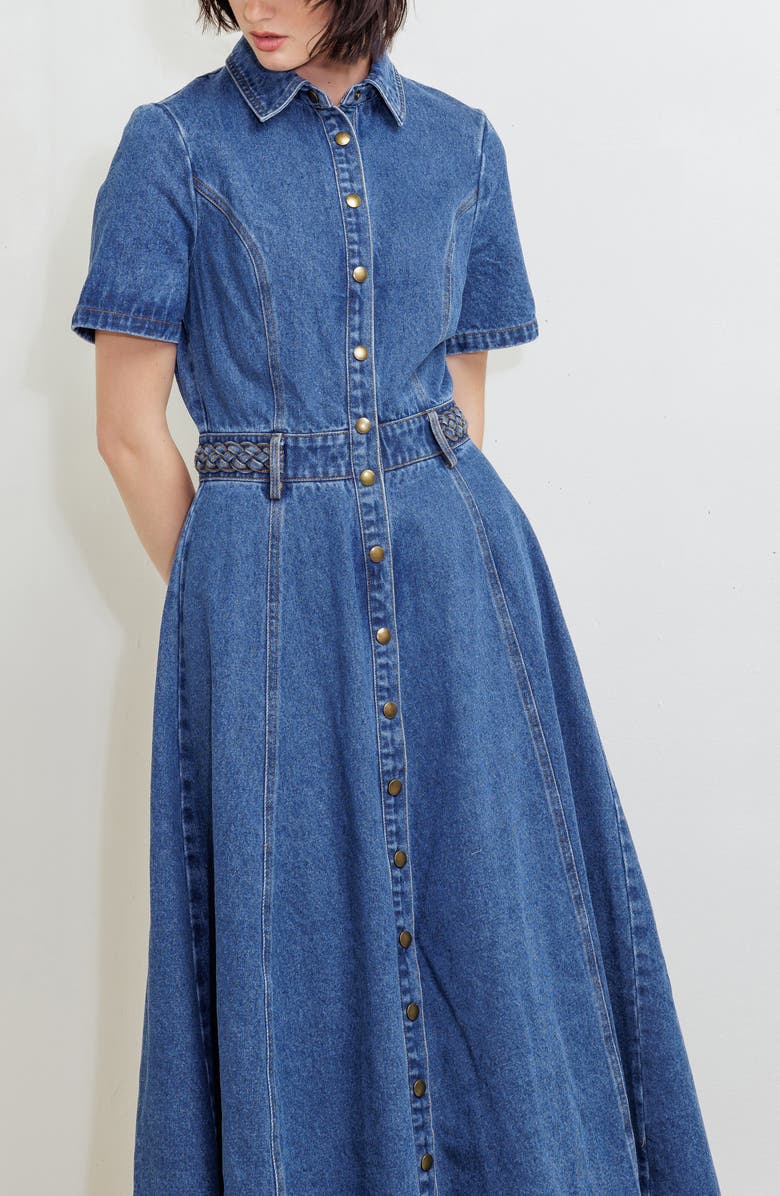 FREEMARKET Denim Maxi Dress, Alternate, color, Denim Blue
