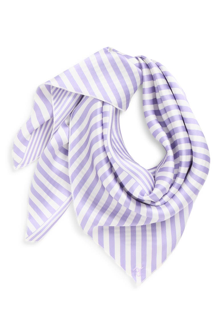 Gia Silk Square Scarf, Main, color, LILAC STRIPE