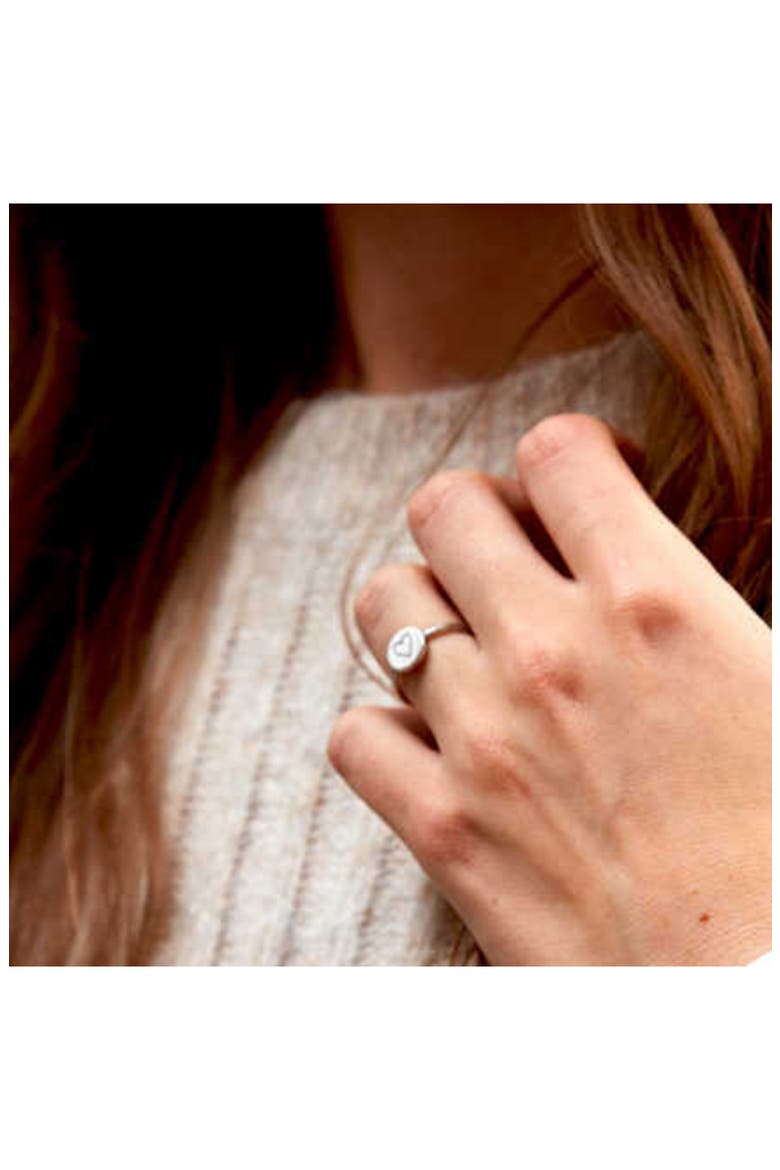 Perfectly Imperfect Heart Signet Ring, Alternate, color, SILVER