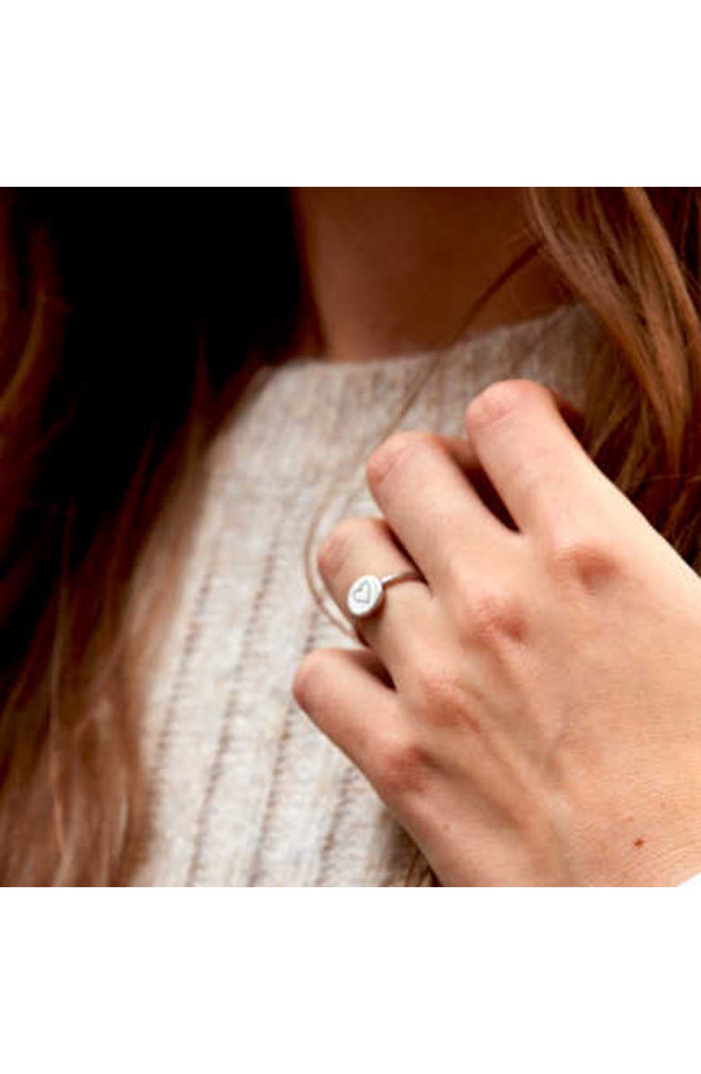 Tiny Tags Perfectly Imperfect Heart Signet Ring, Alternate, color, 