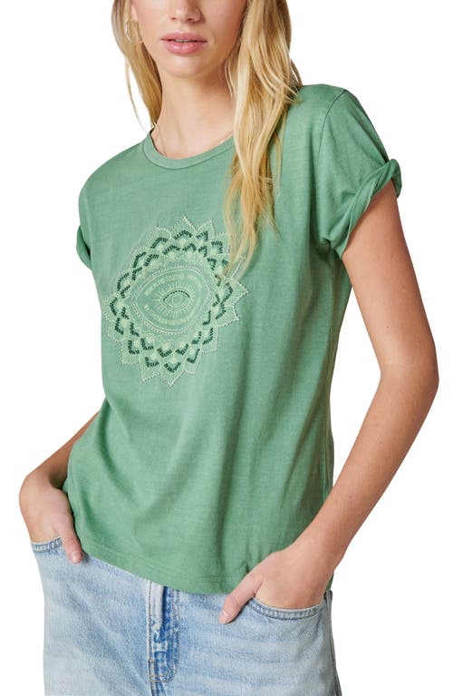 LUCKY BRAND LUCKY BRAND EMBELLISHED COTTON GRAPHIC T-SHIRT