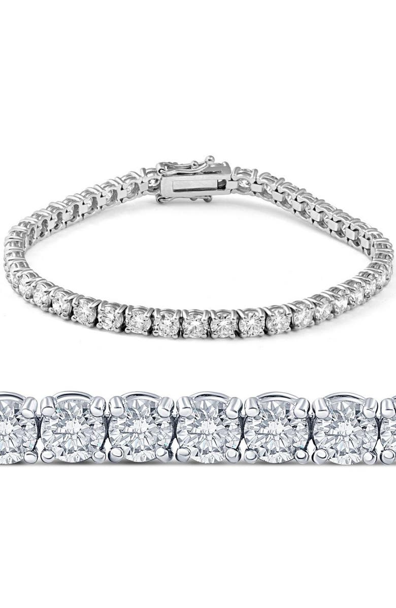 Bliss Diamond 11ct Lab Grown Round Cut Diamond Tennis Bracelet 14K Gold 7", Main, color, 14K White Gold