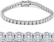 Bliss Diamond 11ct Lab Grown Round Cut Diamond Tennis Bracelet 14K Gold 7"