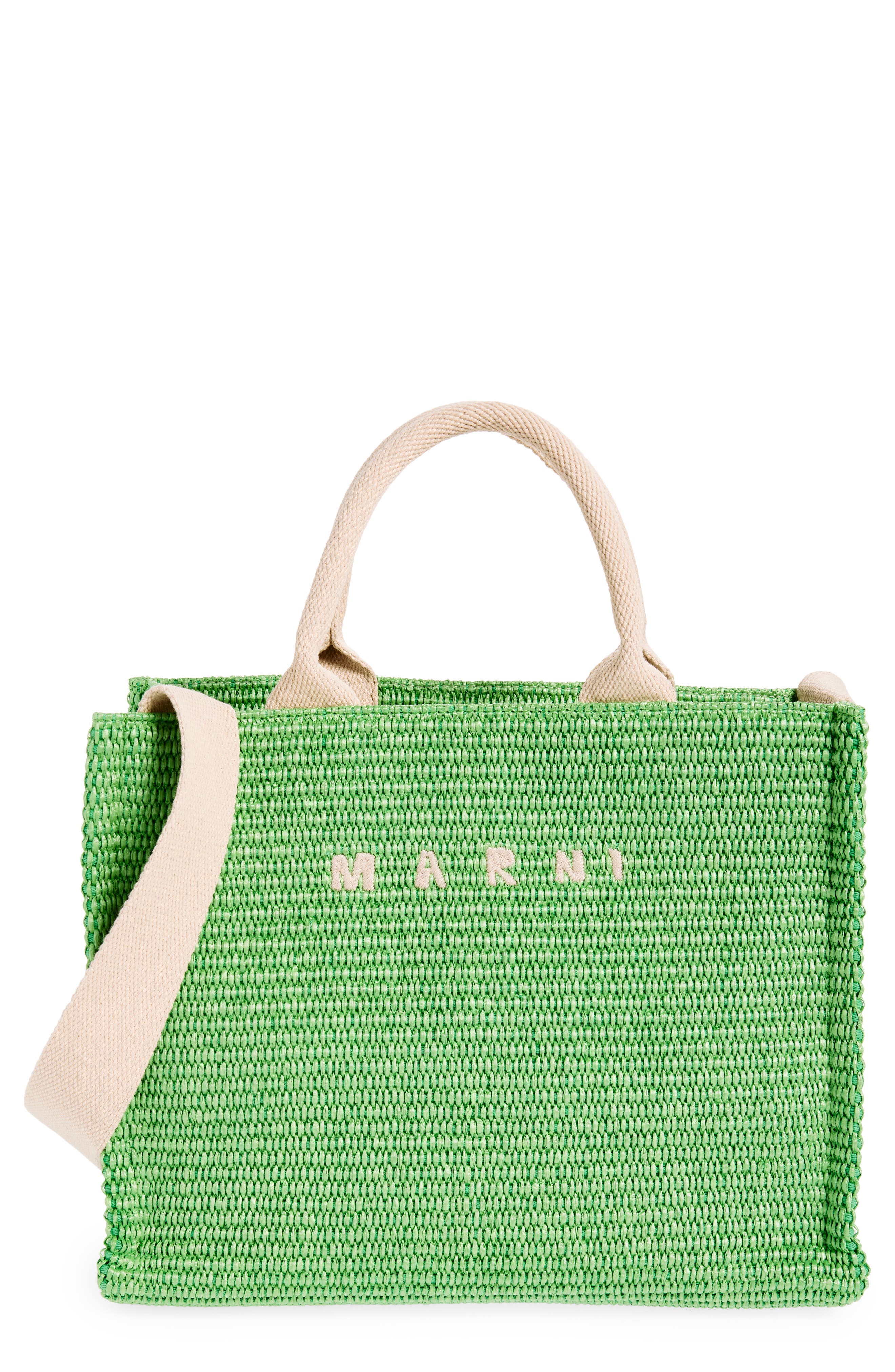 Marni Small Woven Tote Bag, Main, color, 