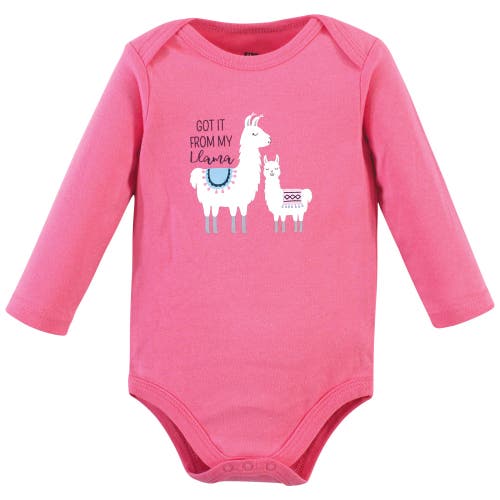 Hudson Baby Essential All-cotton Long-sleeve Bodysuit Triple Pack In Multi