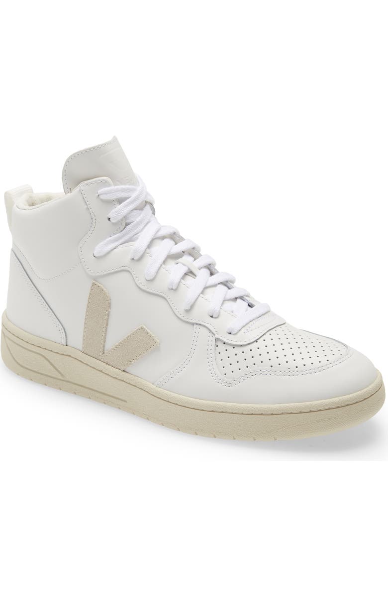 Veja V-15 High Top Sneaker, Main, color, Extra White