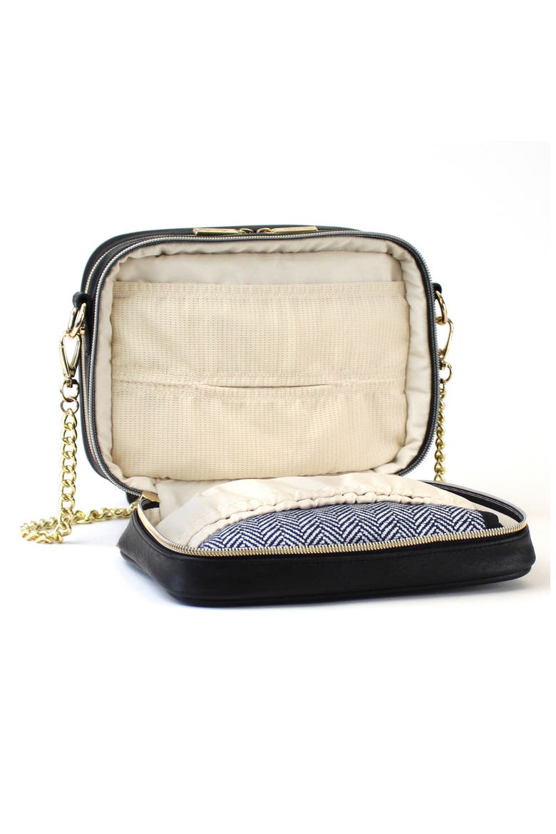 Double Take Faux Leather Crossbody Diaper Bag, Alternate, color, BLACK