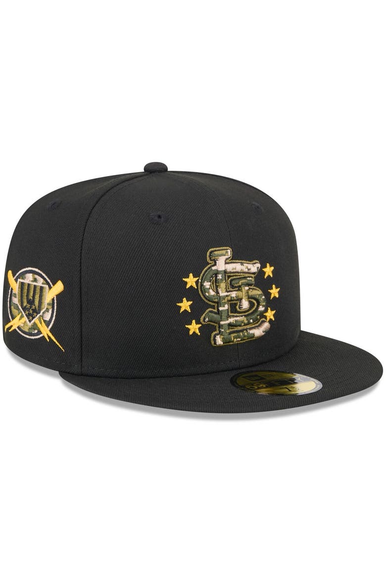Men's New Era  Black St. Louis Cardinals 2024 Armed Forces Day On-Field 59FIFTY Fitted Hat, Alternate, color, Black