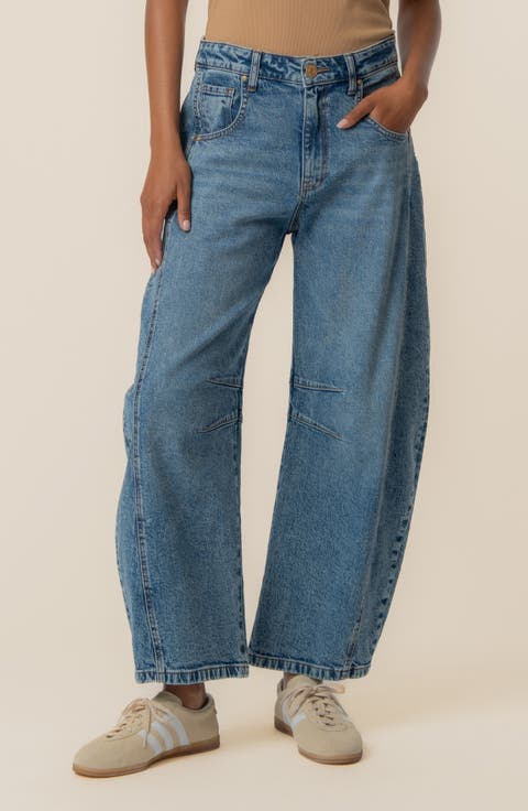Ashlyn Horseshoe Barrel Leg Jeans