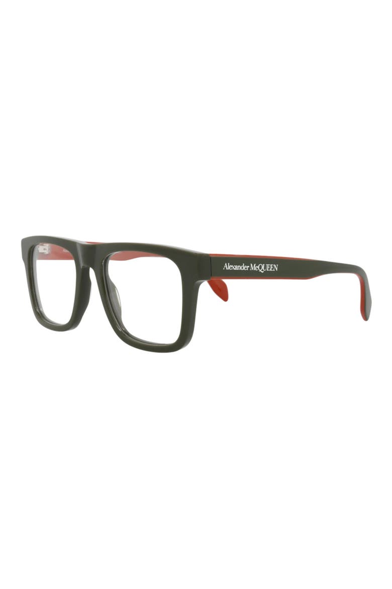 52mm Square Sunglasses, Alternate, color, GREEN GREEN TRANSPARENT