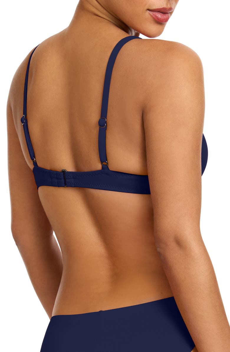 Robin Piccone Ava Underwire Triangle Bikini Top, Alternate, color, Navy