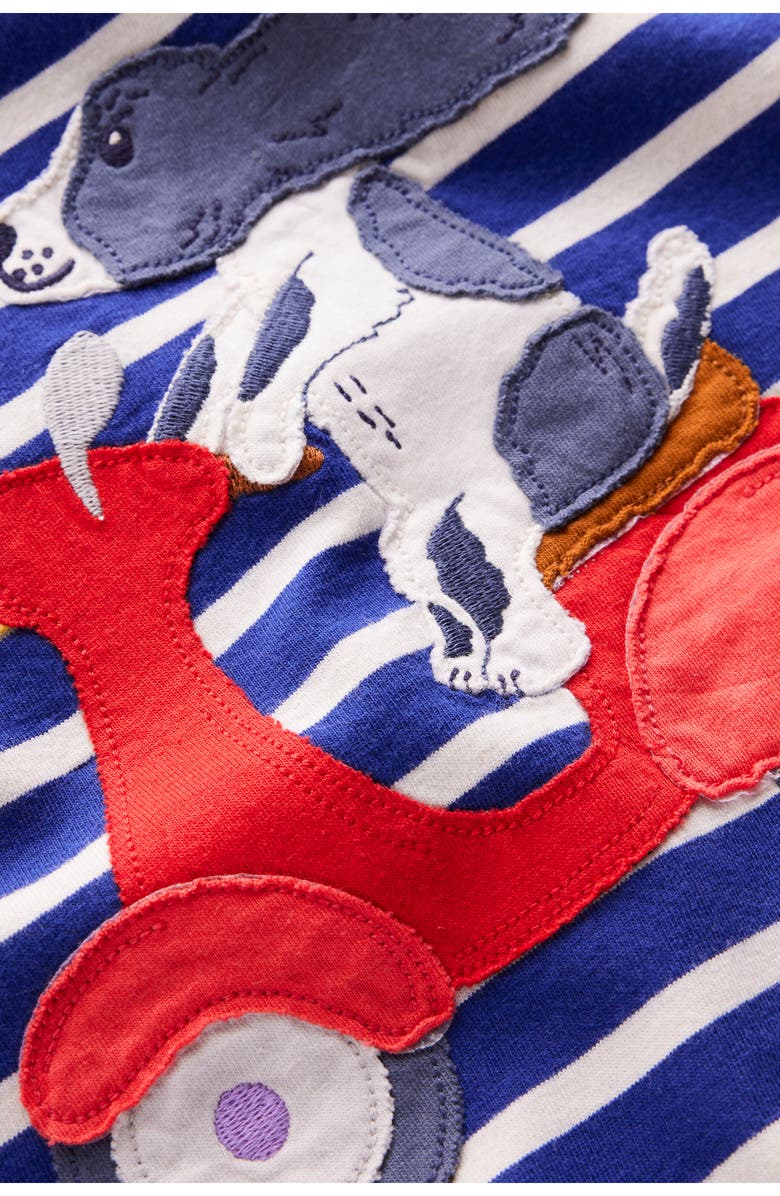 Mini Boden Kids' Stripe Scooter Appliqué Cotton Graphic T-Shirt, Alternate, color, 