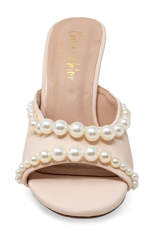 Chase & Chloe Chase And Chloe Faux Pearl Embellished Sandal In Beige