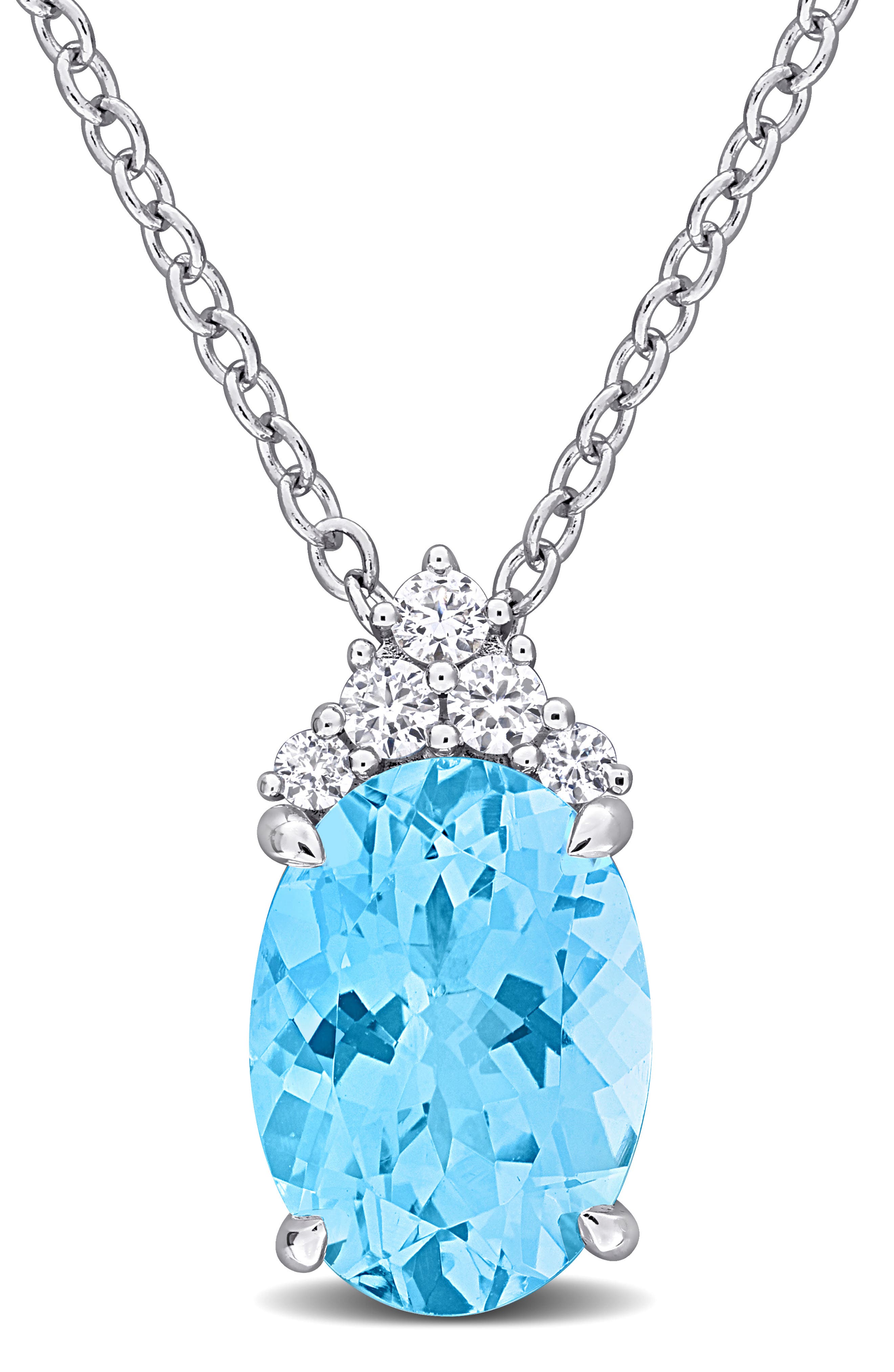 Sky Blue Topaz Pendant Necklace