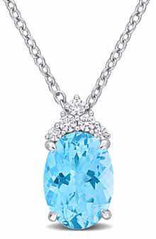 Sky Blue Topaz Pendant Necklace