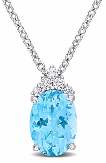 Sky Blue Topaz Pendant Necklace