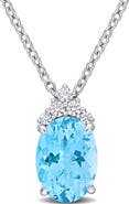 DELMAR Sky Blue Topaz Pendant Necklace
