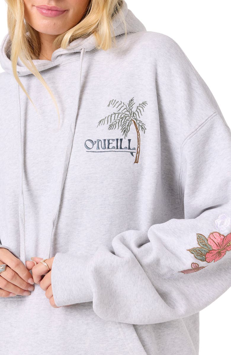 O'Neill Logo Embroidered Oversize Hoodie, Alternate, color, Heather Grey