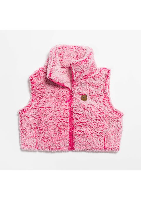 Cropped High Pile Fleece Vest