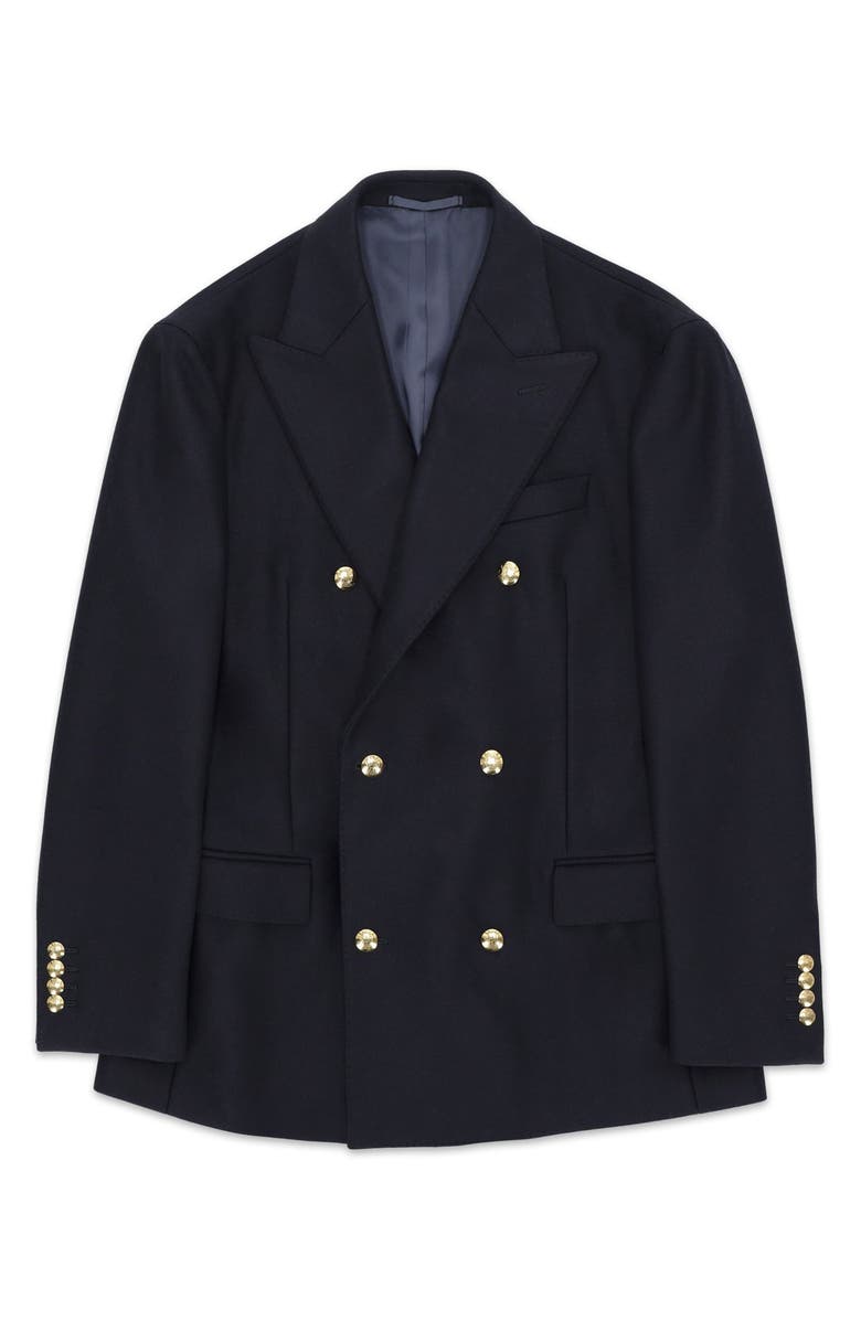 Fortela Double Breasted Wool Blazer, Main, color, Blue