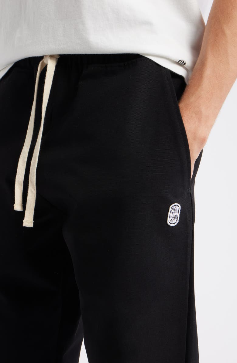 STANDARD ISSUE Standard Cotton Canvas Drawstring Slacker Pants, Alternate, color, Black