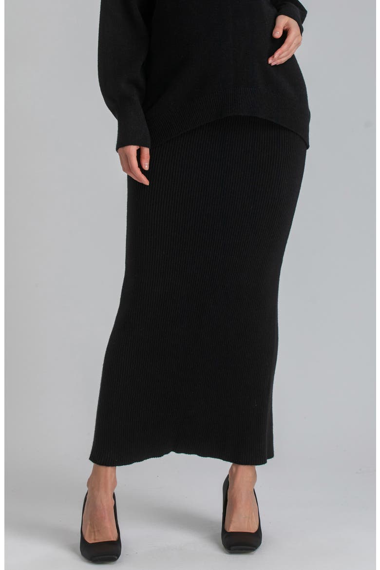 Rib Maternity Sweater Skirt, Main, color, BLACK