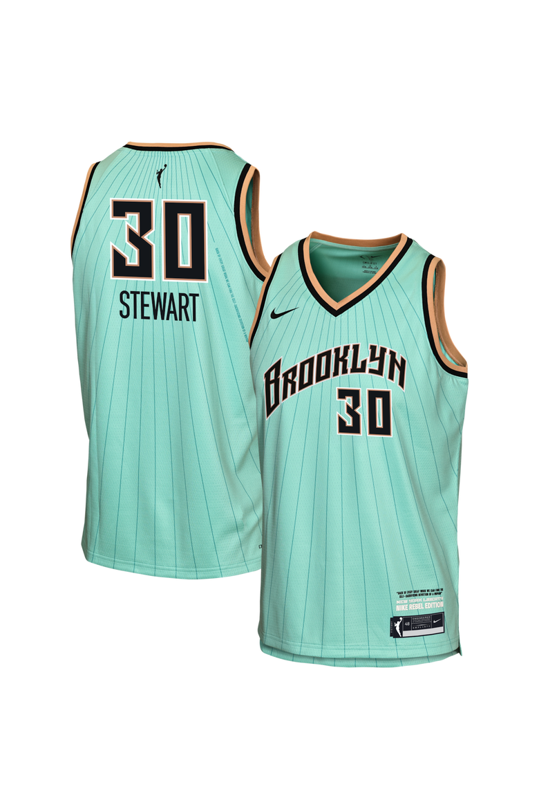 Youth Nike Breanna Stewart Mint New York Liberty Victory Jersey - Rebel Edition, Main, color, Mint