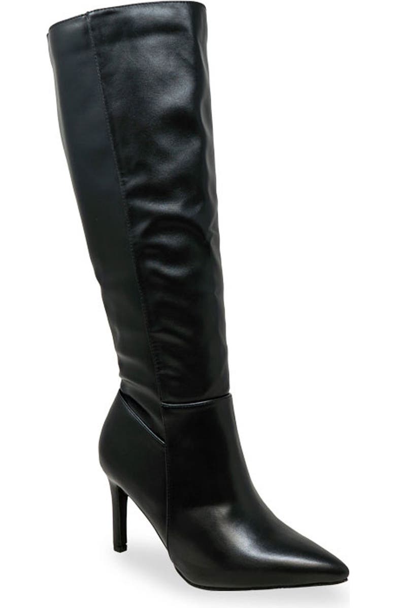 CHASE AND CHLOE Knee High Boot, Main, color, Black Pu