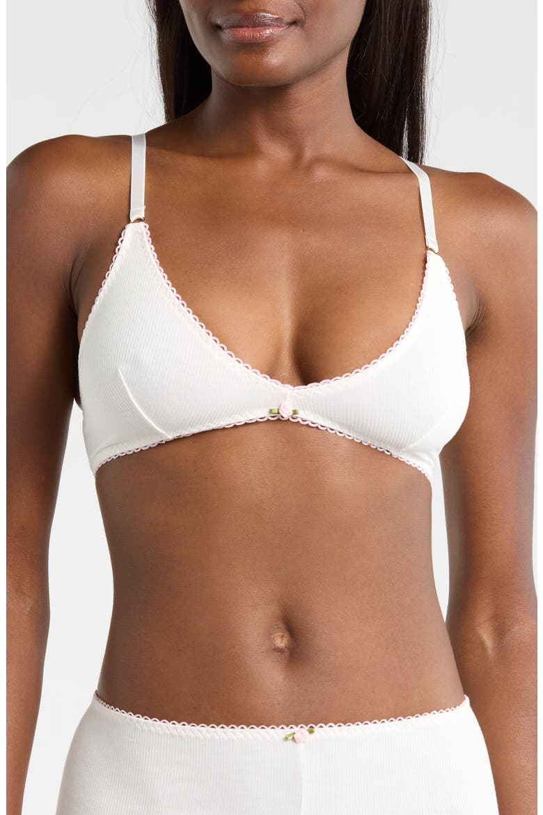 Rib Bralette, Main, color, WHITE