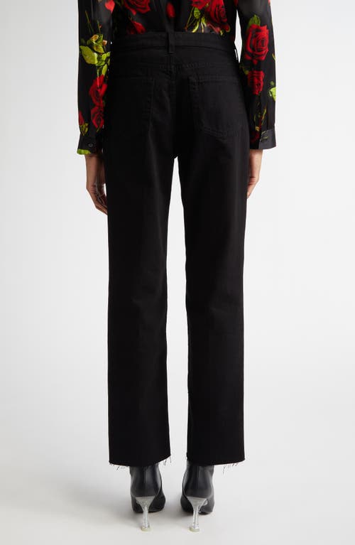 L Agence L'agence Milana Stovepipe Ankle Straight Leg Jeans In Noir
