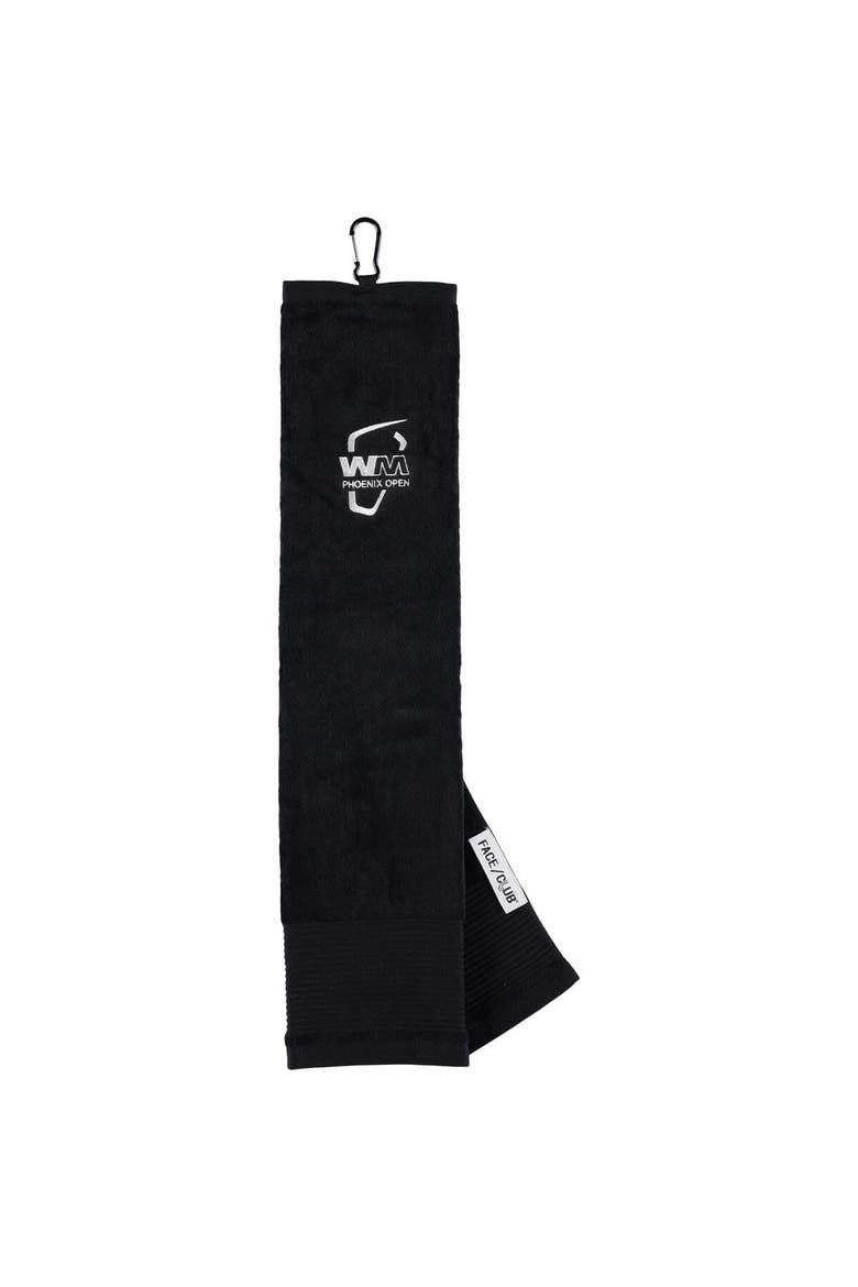 WM Phoenix Open 16'' x 24'' Embroidered Tri-Fold Golf Towel, Main, color, Black