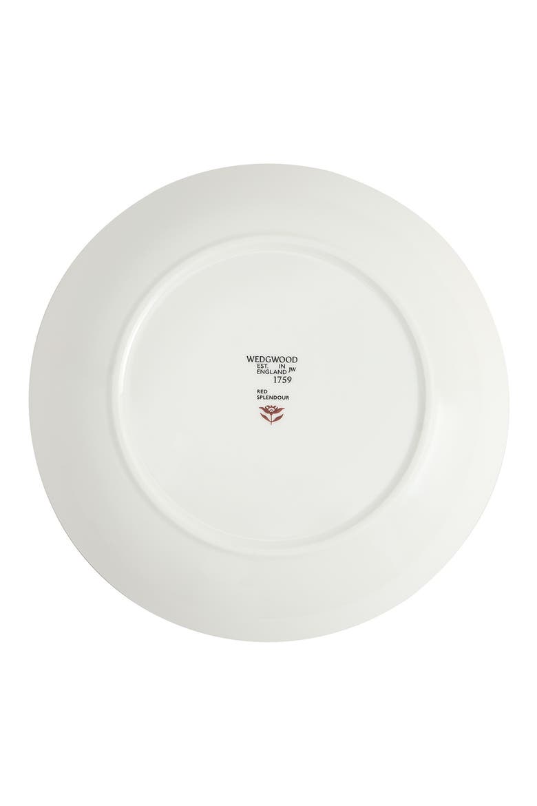 Red Splendor 22K Gold Accent Deep Bone China Plate, Alternate, color, MULTI