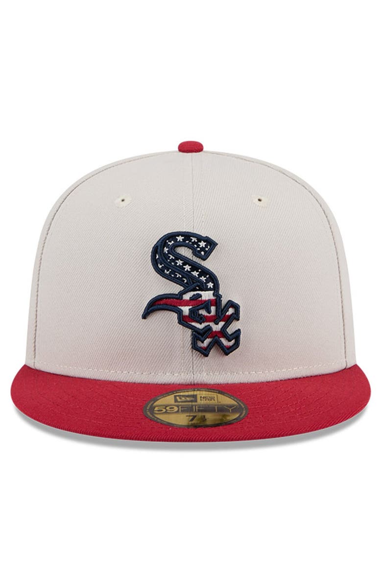 New Era Men's New Era  Khaki/Red Chicago White Sox 2024 Fourth of July 59FIFTY Fitted Hat, Alternate, color, Khaki