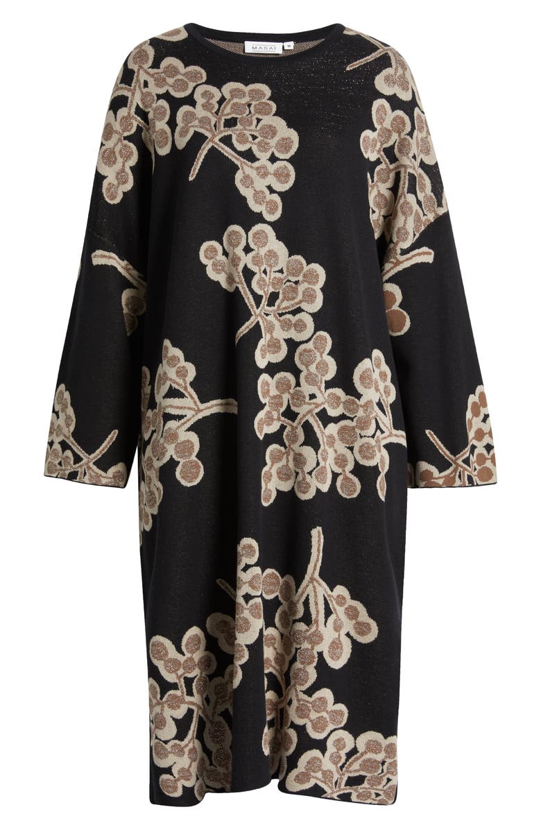 Masai Copenhagen Nuska Metallic Floral Jacquard Shift Dress, Alternate, color, 