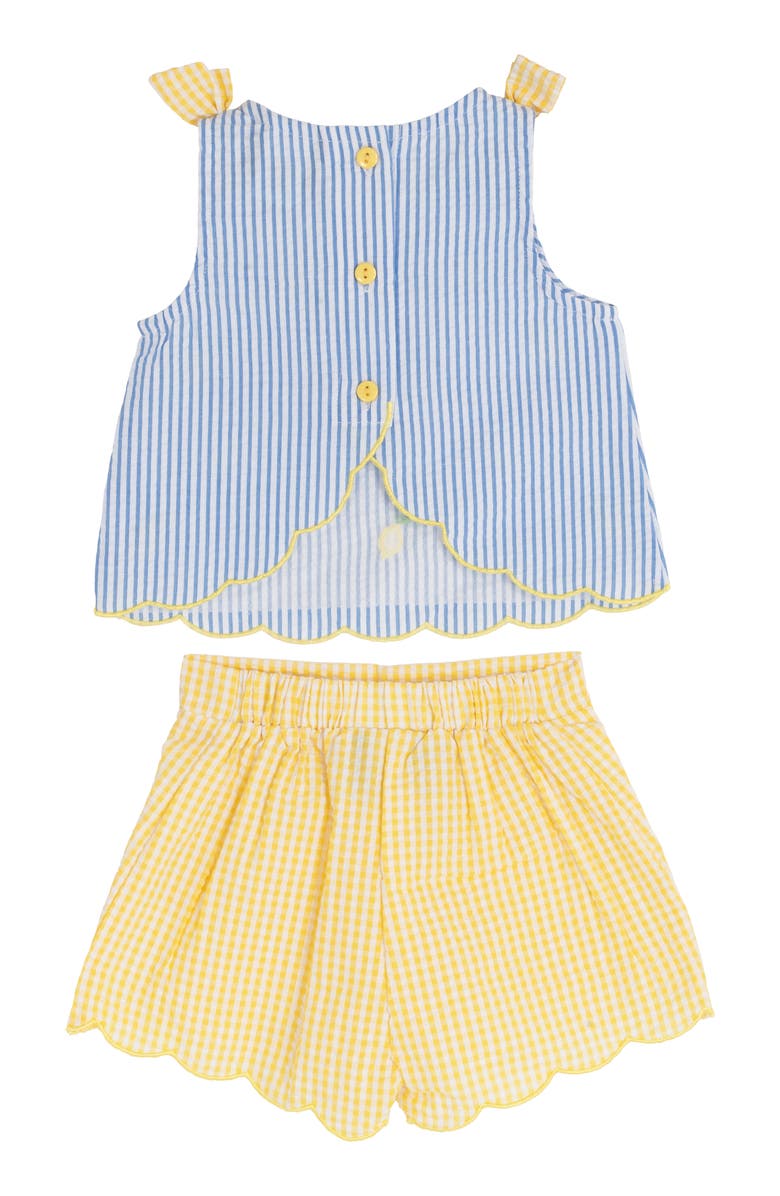 Rare Editions Lemon Seersucker Top & Bloomers, Alternate, color, Blue