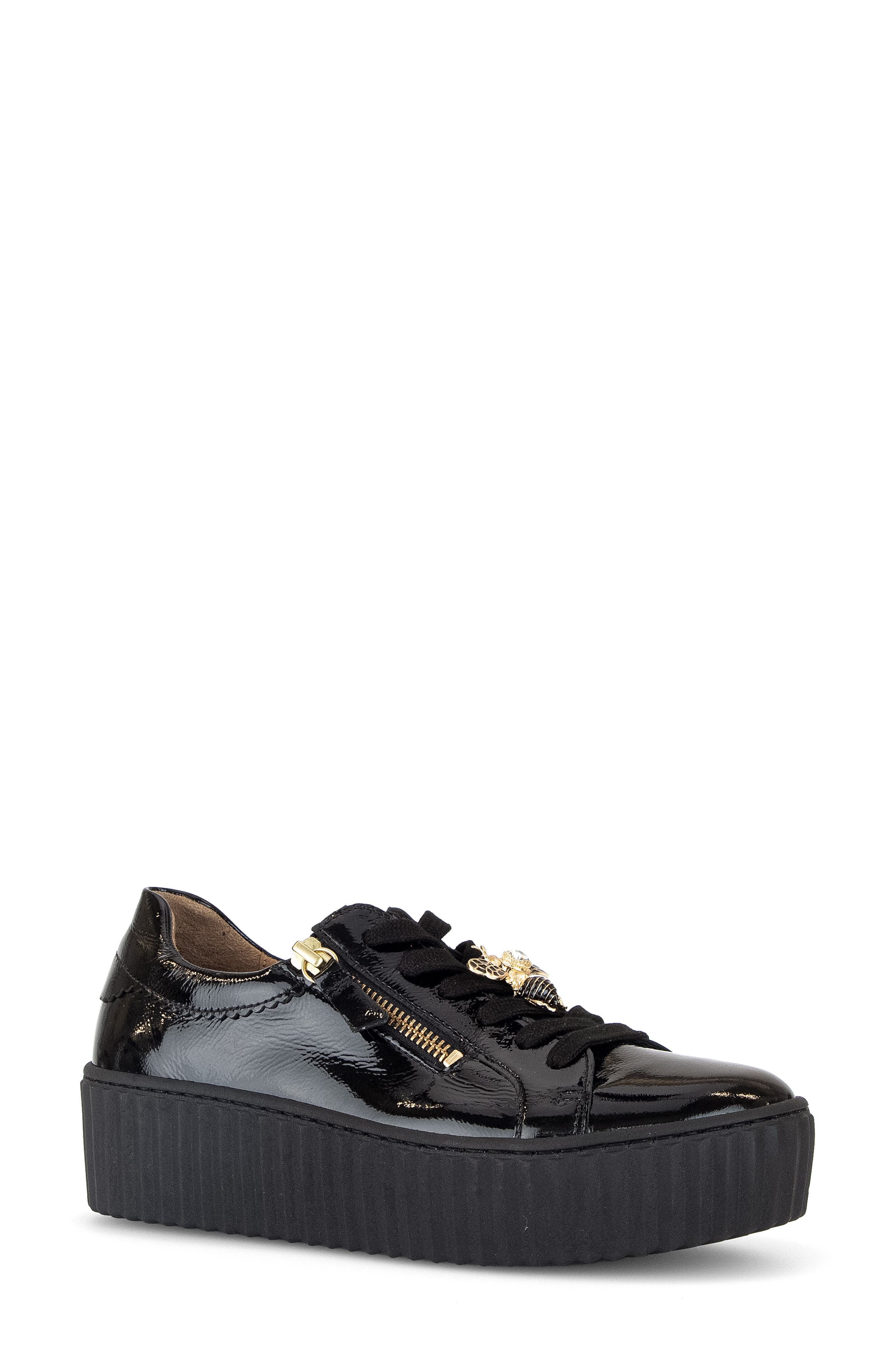 Gabor Bee Platform Sneaker, Main, color, Black