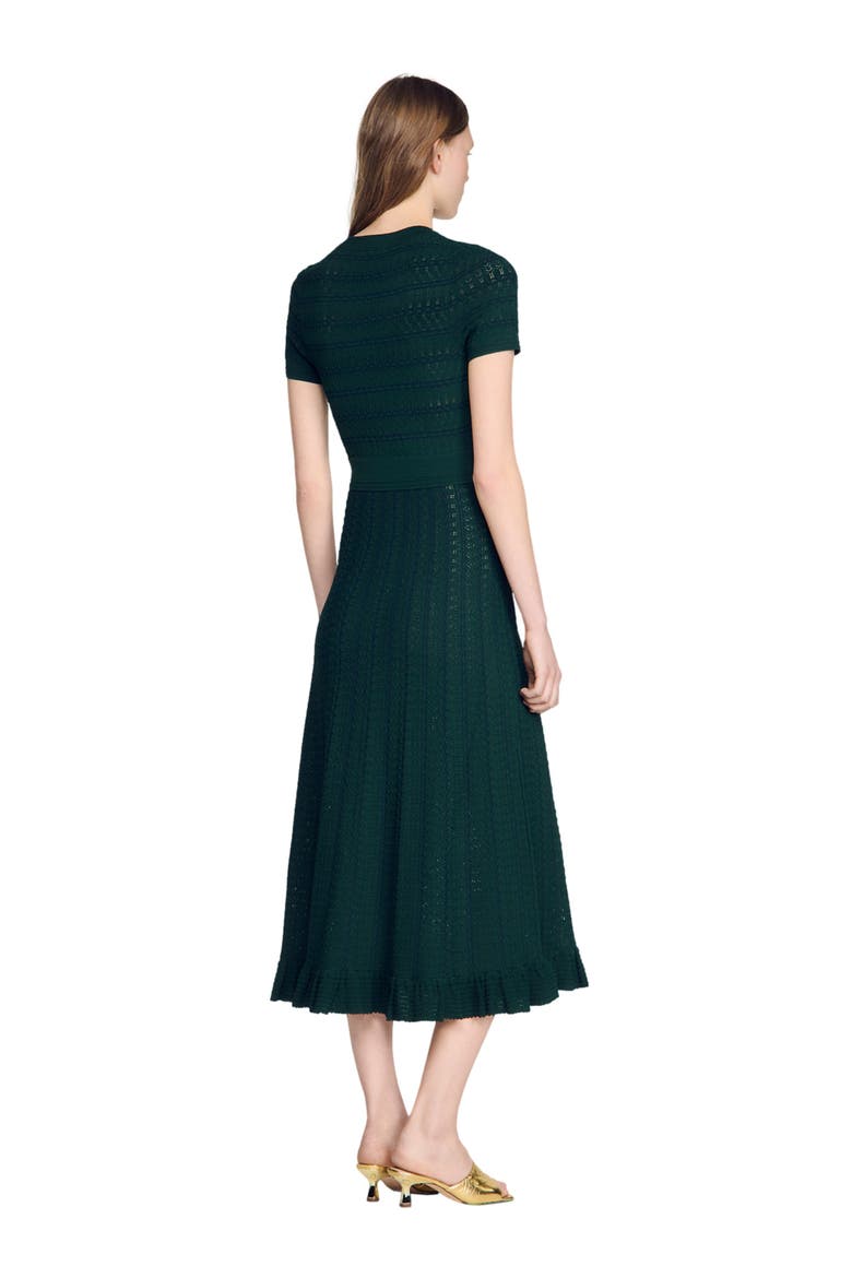 Pointelle knit maxi dress, Alternate, color, Green