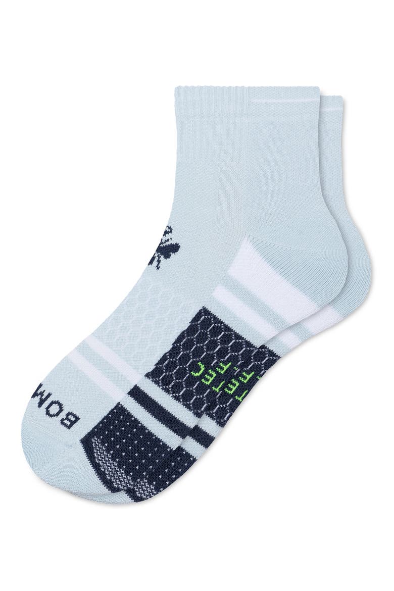 Solid Mirror Stripe Golf Quarter Socks, Alternate, color, DAYDREAM BLUE