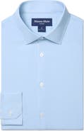Mizzen+Main Leeward Trim Fit Light Blue Microdot Stretch Button-Up Shirt