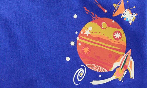 Mini Boden Kids' Planet Print Cotton Graphic T-shirt In Blue