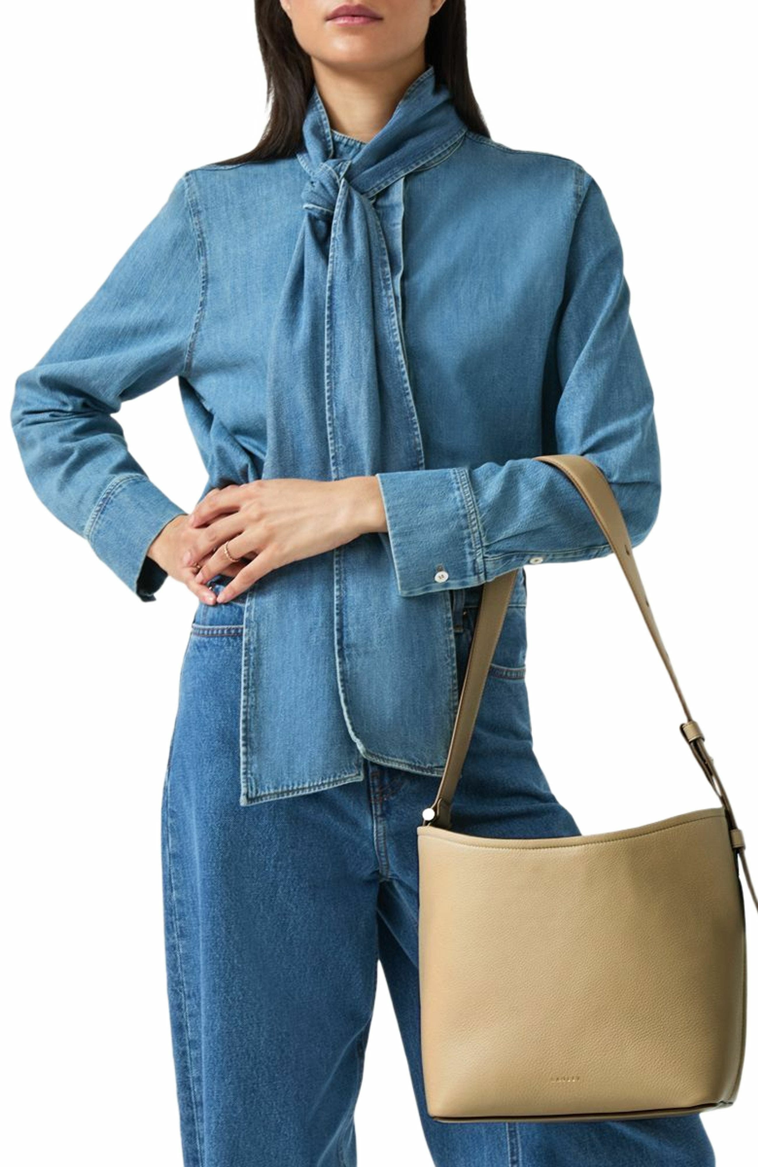 Radley Bathurst Mews Medium Ziptop Shoulder Bag, Alternate, color, Stone